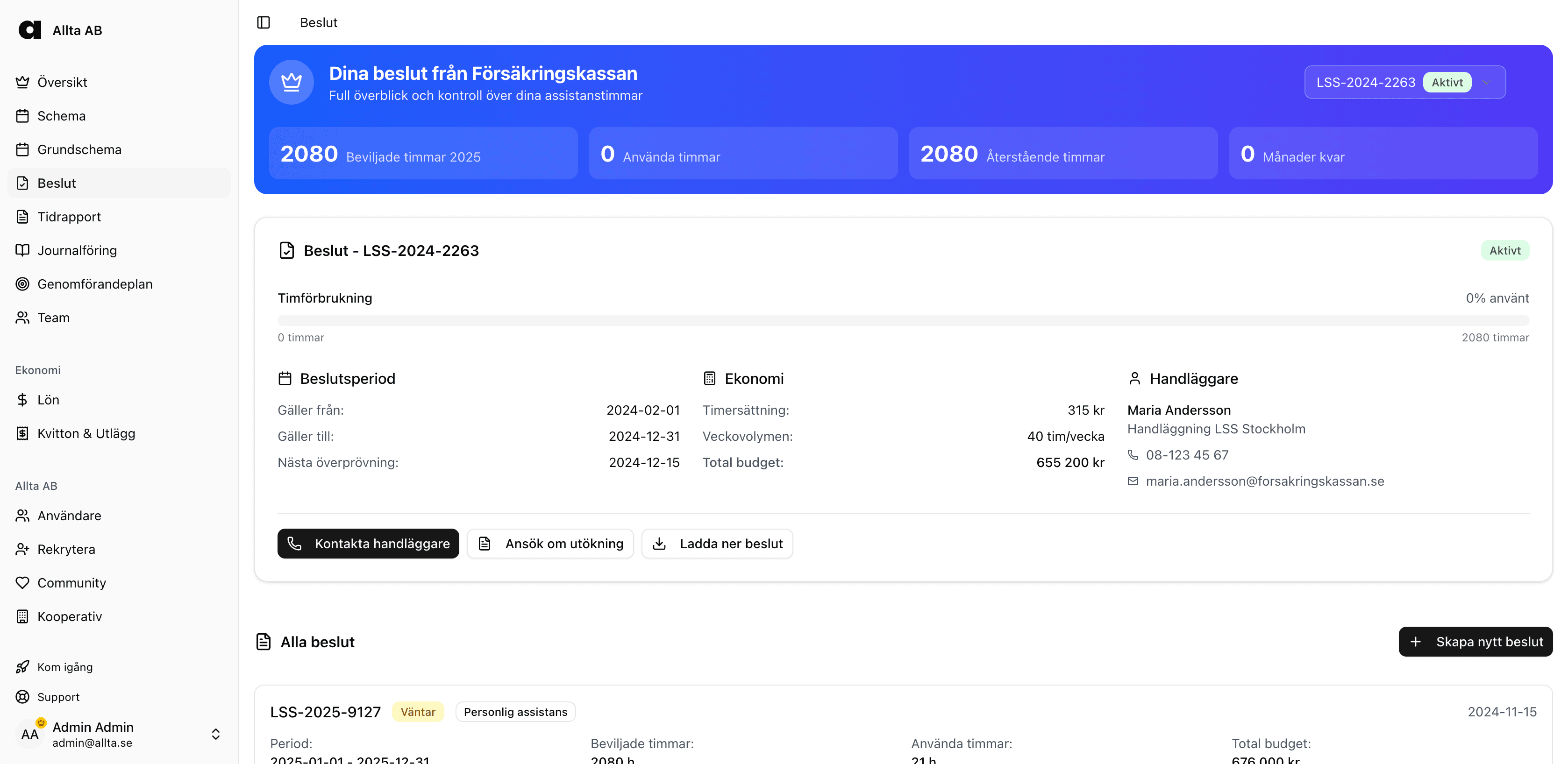Beslut från Försäkringskassan